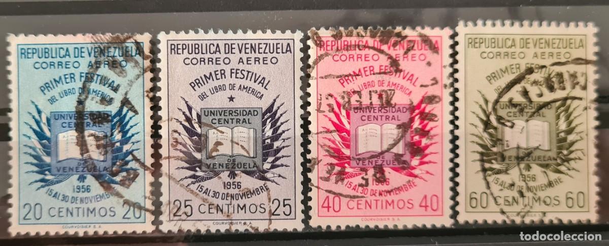 Briefmarken: Serie de sellos a&eacute;reos de Venezuela 1956-57: Primer festival americano del libro