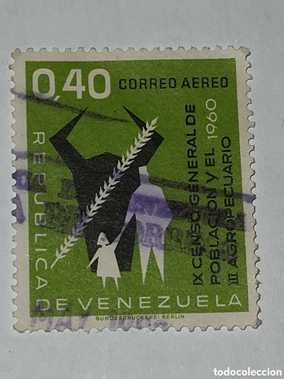 Sellos: Sello de Venezuela lX Censo Gral.de poblaci&oacute;n y el lll Agropecuario de 1960