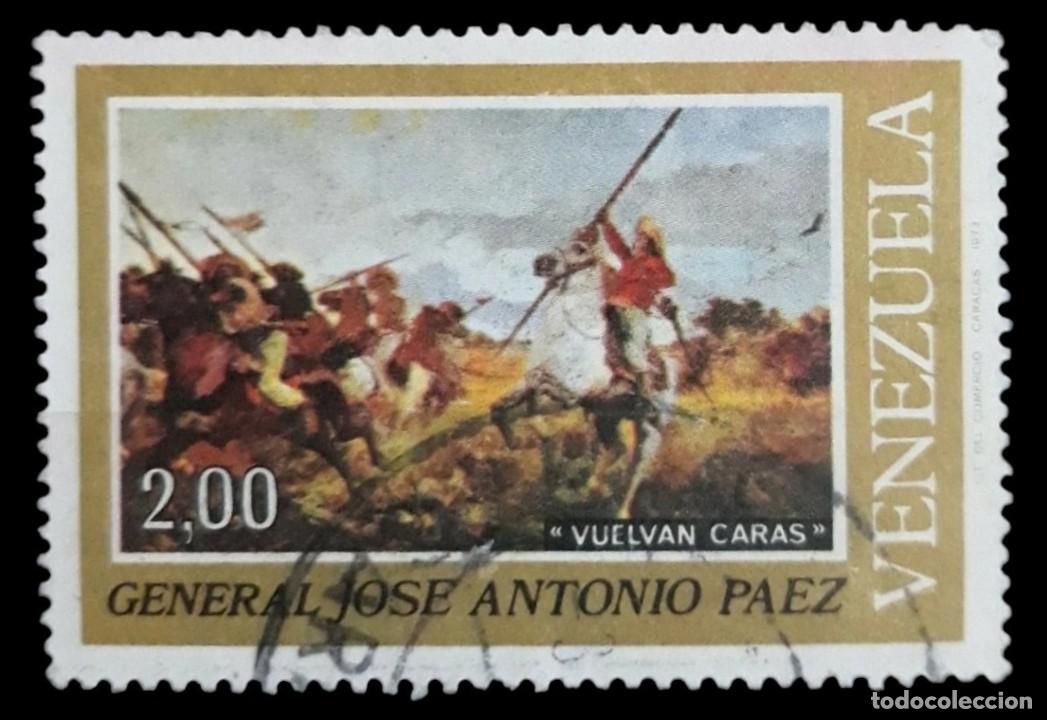 Sellos: VENEZUELA 1973 Centenario de la muerte del general Jos&eacute; Antonio P&aacute;ez. USADO.