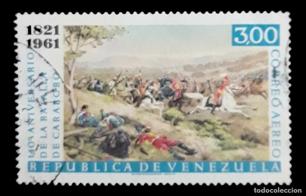 Briefmarken: VENEZUELA 1961 140 Aniversario de la batalla de Carabobo. A&eacute;reo. USADO.