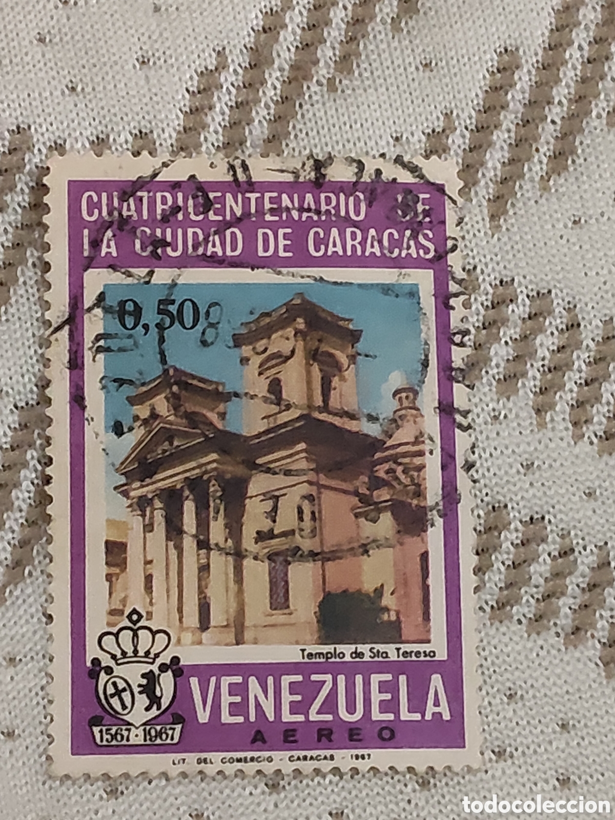 Sellos: Sello de Venezuela cuatricentenario de la fundaci&oacute;n de Caracas 1967 usado