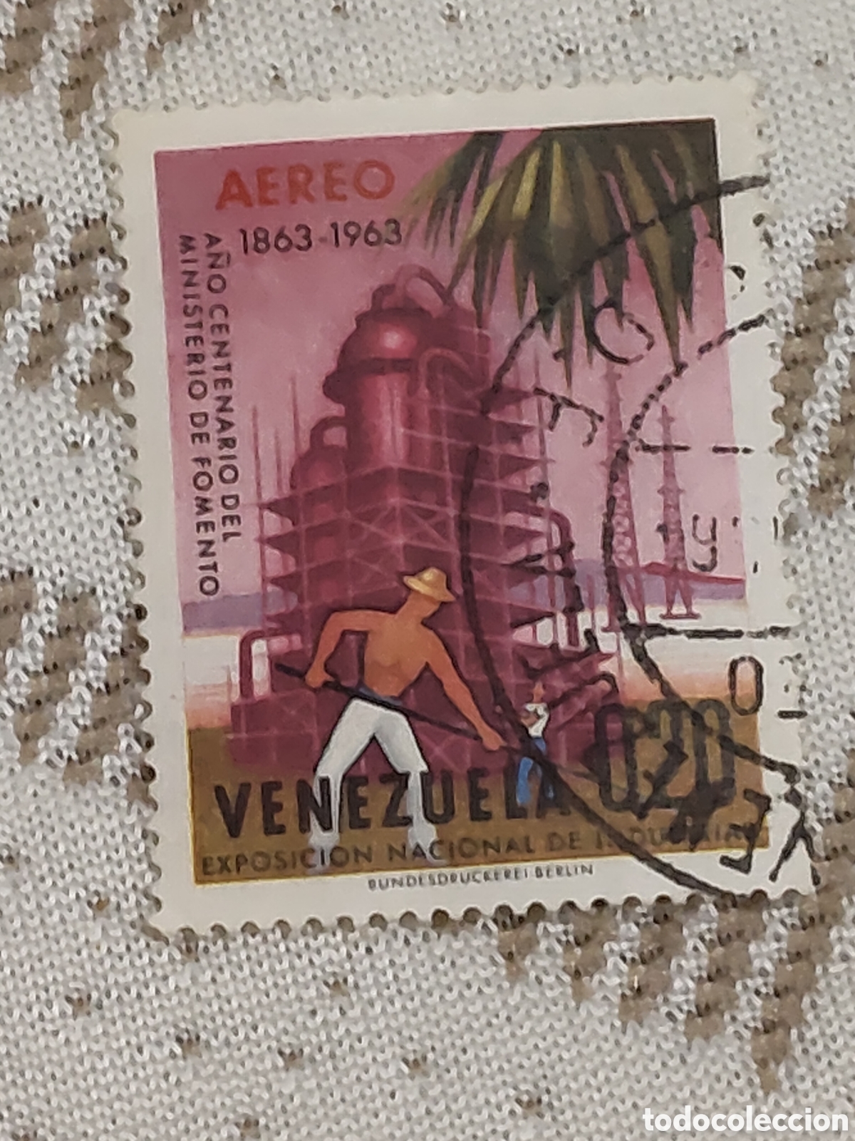 Sellos: Sello de Venezuela Exposici&oacute;n Nacional de Industria 1963 usado