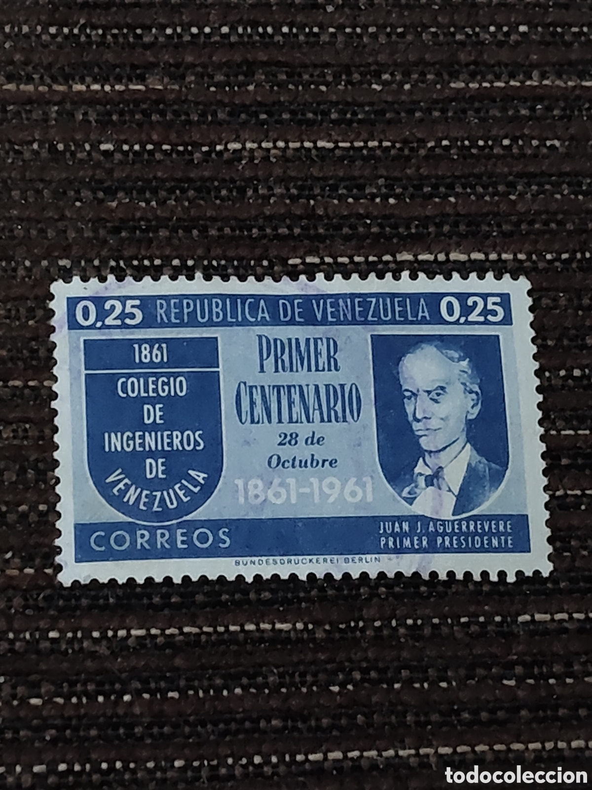 Sellos: Sello de Venezuela Centenario del colegio de ingenieros de Caracas 1961