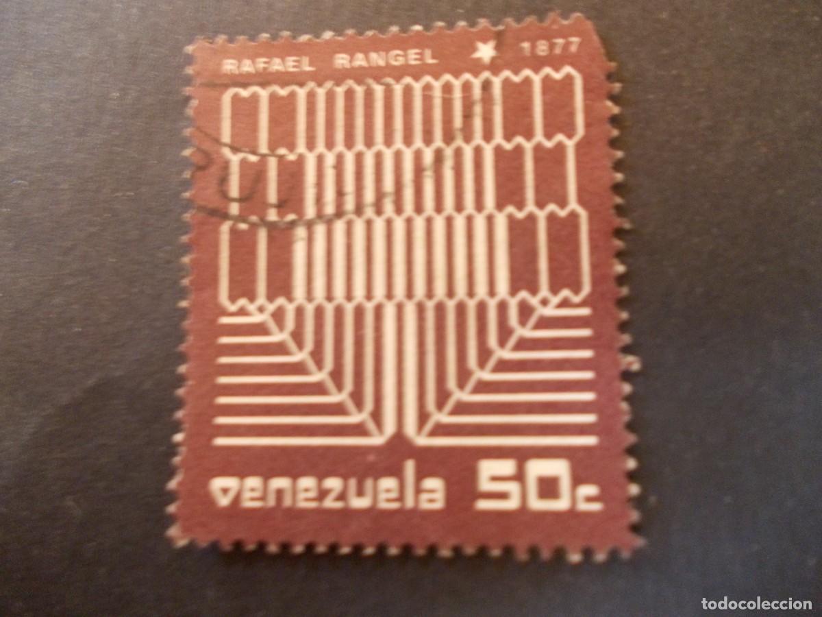 Francobolli: Sello Venezuela 50c centenario Rafael Rangel 1877 dise&ntilde;o geom&eacute;trico filatelia venezolana 1977