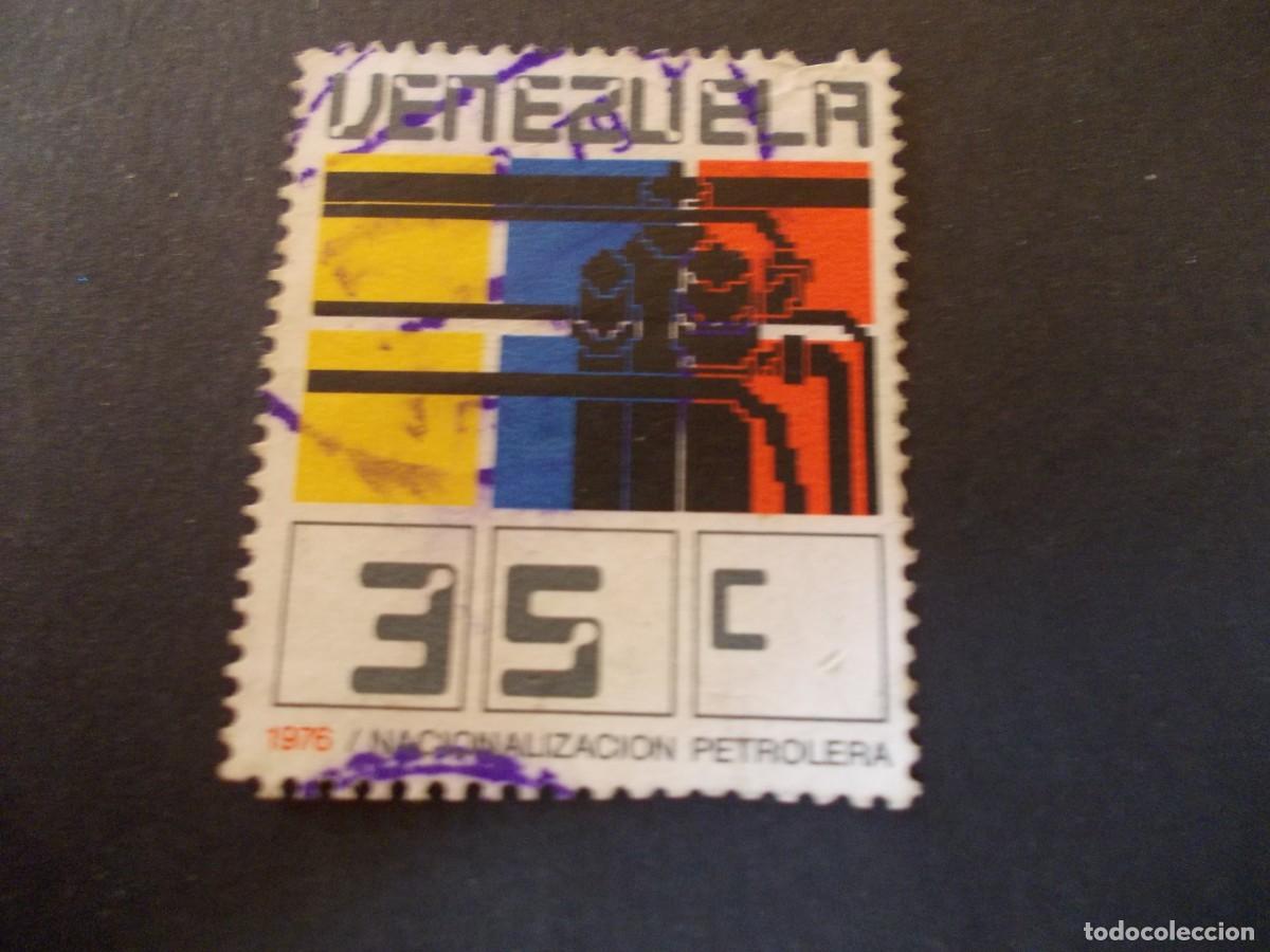 Stamps: Sello Venezuela 35c Nacionalizaci&oacute;n Petrolera industria filatelia venezolana 1976