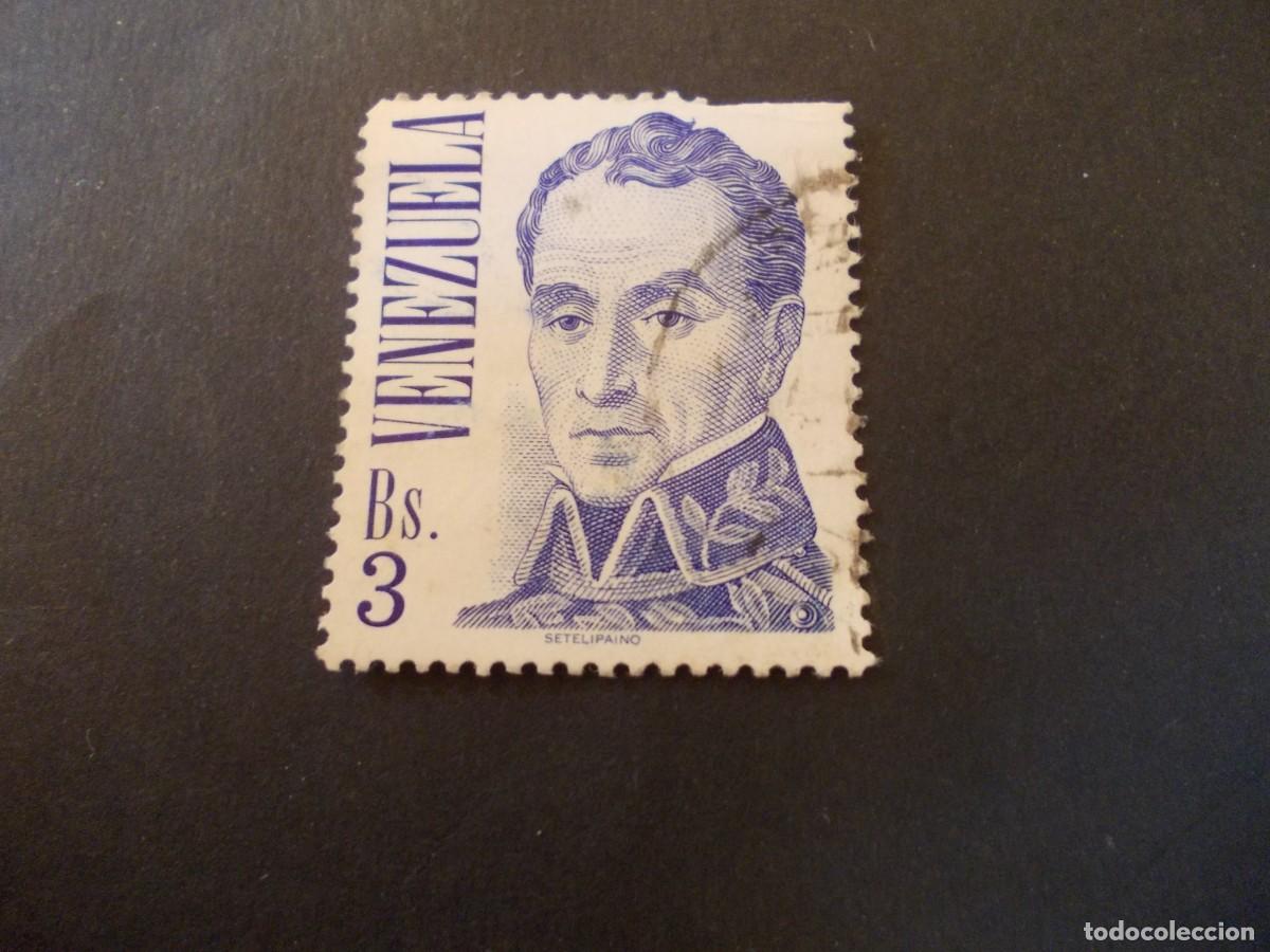 Stamps: Sello Venezuela Bs.3 Sim&oacute;n Bol&iacute;var violeta retrato hist&oacute;rico Jos&eacute; Mar&iacute;a Espinosa 1976 Gubernamental