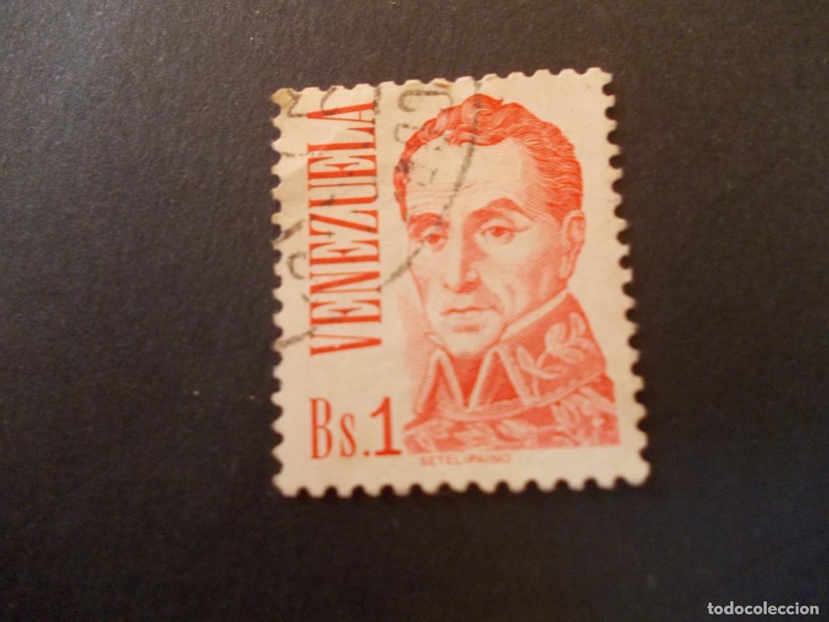 Stamps: Sello Venezuela Bs.1 Sim&oacute;n Bol&iacute;var rojo retrato hist&oacute;rico Jos&eacute; Mar&iacute;a Espinosa Libertador America