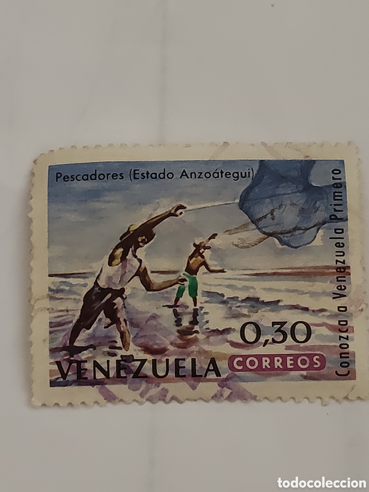 Sellos: Sello de Venezuela pescadores en el estado Anzo&aacute;tegui 1964