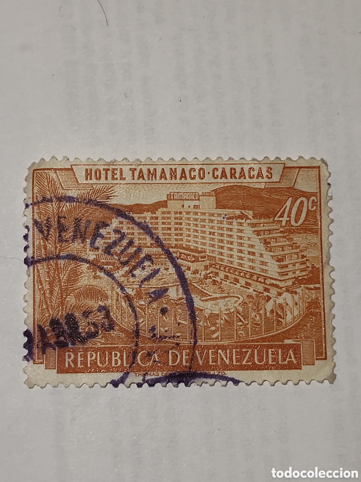 Sellos: Sello de Venezuela hotel Tamanaco -Caracas 1957