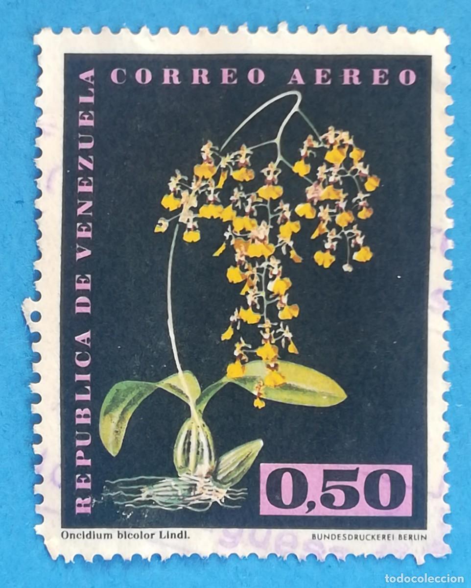 Sellos: Venezuela 1962 Correo a&eacute;reo. Orqu&iacute;deas. 0,50. Usado. Michel 1446. Stanley Gibbons 1726. Yvert PA760.