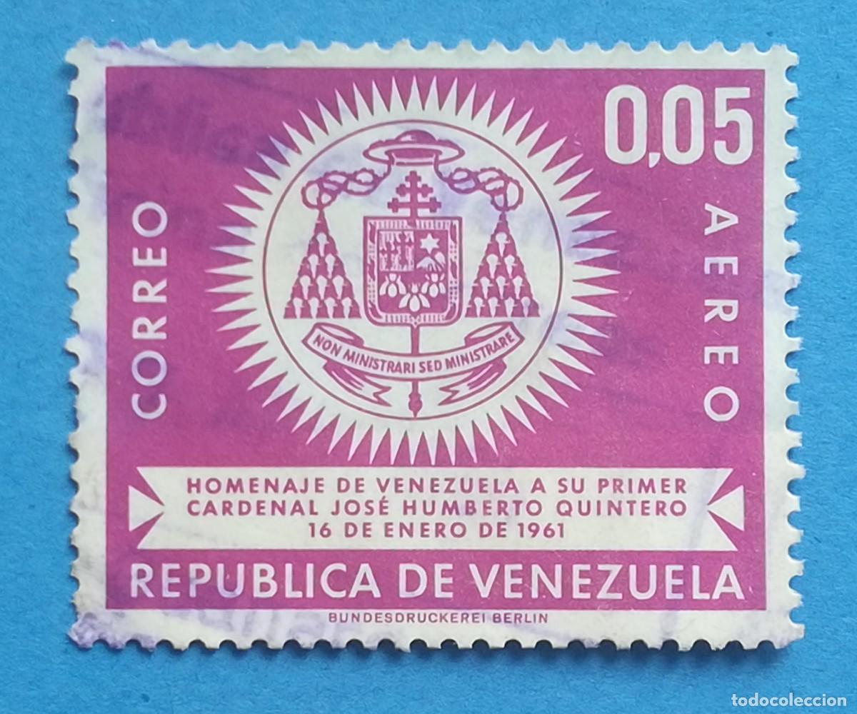 Sellos: Homenaje al primer cardenal Jos&eacute; Humberto Quintero. Yvert 750