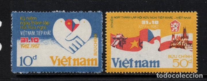 VIETNAM 847A/47B** - AÑO 1987 - 10º ANIVERSARIO DEL TRATADO DE COOPERACION CON CHECOSLOVAQUIA (Sellos - Extranjero - Asia - Vietnam)
