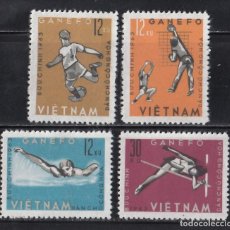 Sellos: VIETNAM, 1963 YVERT Nº 345 / 348 /**/, SIN FIJASELLOS. Lote 345585933