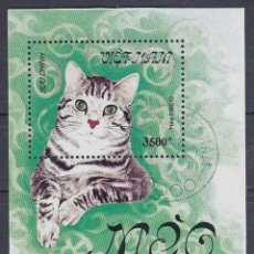 Sellos: VIETNAM 1990 SHEET USED MNH CATS GATTI CHATS GATOS KATZEN BELGICA EXPO 90