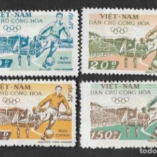 Sellos: SE)1958 VIETNAM, FROM THE SPORTS SERIES, OPENING OF THE NEW HANOI STADIUM, FOOTBALL, 4 MINT STAMPS