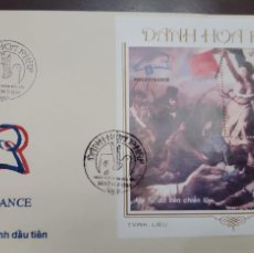 Sellos: O) 1989 VIETNAM, INTERNATIONAL STAMP EXHIBITION PHILEXFRANCE 1989, PARIS FRANCE, LIBERTY BY EUGENE