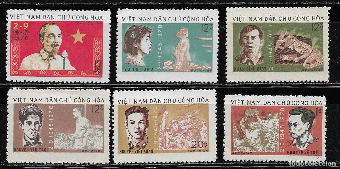 Sellos: VIETNAM 1970, SERIE Ivert 697/702 - ANIVERSARIO DE LA REP&Uacute;BLICA. MNH.