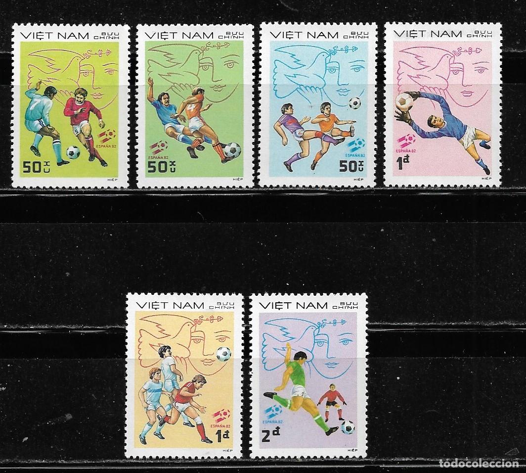 Sellos: VIETNAM 1982, SERIE Ivert359/64 - CAMPEONATO MUNDIAL DE F&Uacute;TBOL ESPA&Ntilde;A 82. MNH.
