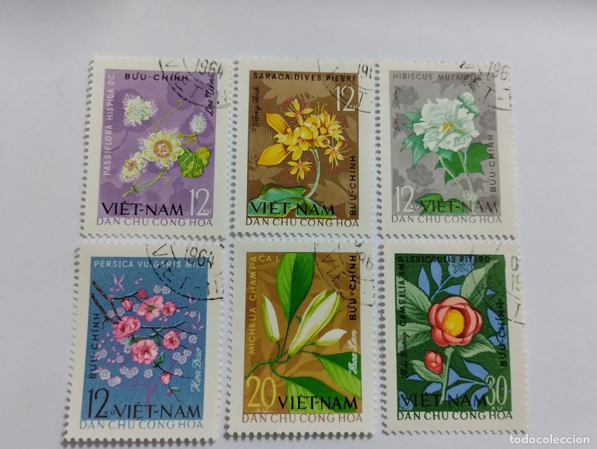 Sellos: SELLOS VIETNAN DEL NORTE, A&Ntilde;O 1964, SERIE COMPLETA, USADA. YVERT 363/368.