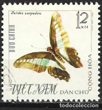 Sellos: Vietnam del Norte 1965 - Mi 407 - YT 475 - Mariposa