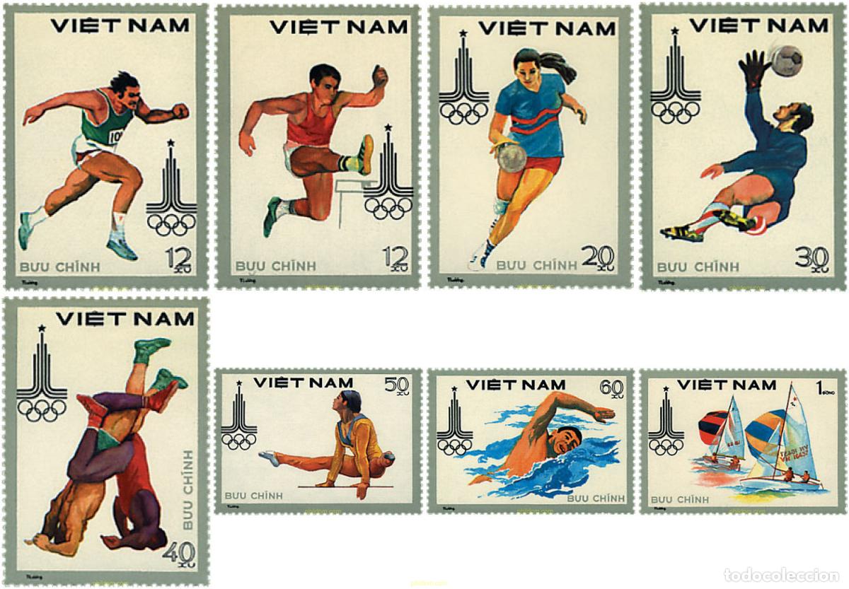 Sellos: 37730 MNH VIETNAM 1980 22 JUEGOS OLIMPICOS VERANO MOSCU 1980