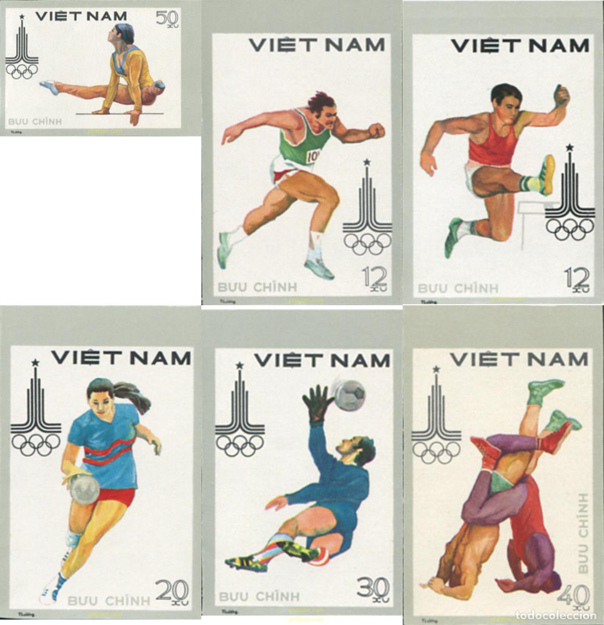 Sellos: 638998 MNH VIETNAM 1980 22 JUEGOS OLIMPICOS VERANO MOSCU 1980