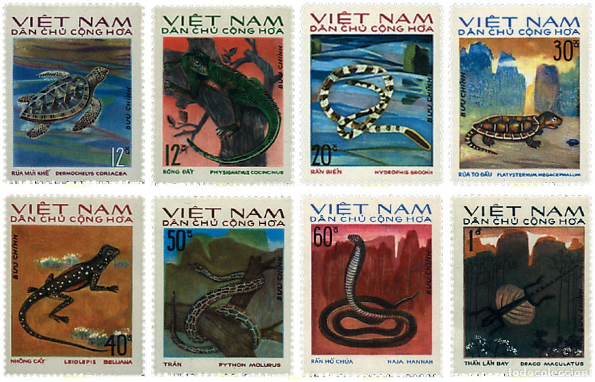 Sellos: 37717 MNH VIETNAM DEL NORTE 1975 REPTILES