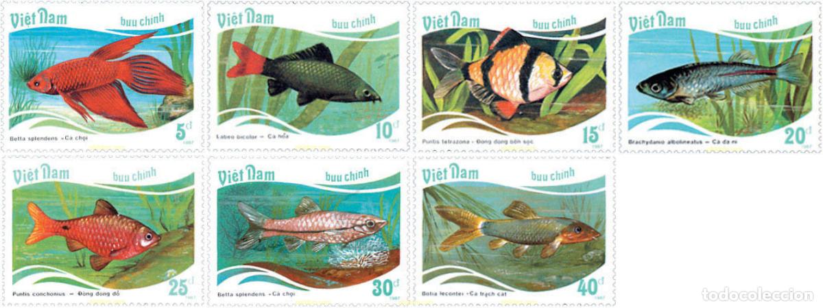 Sellos: 73677 MNH VIETNAM 1988 PECES TROPICALES
