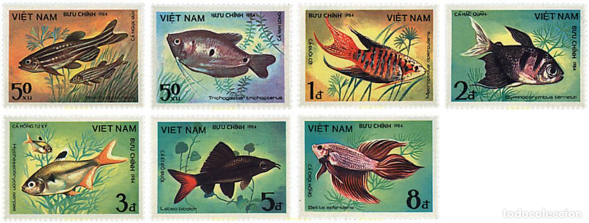 Sellos: 37751 MNH VIETNAM 1984 PECES