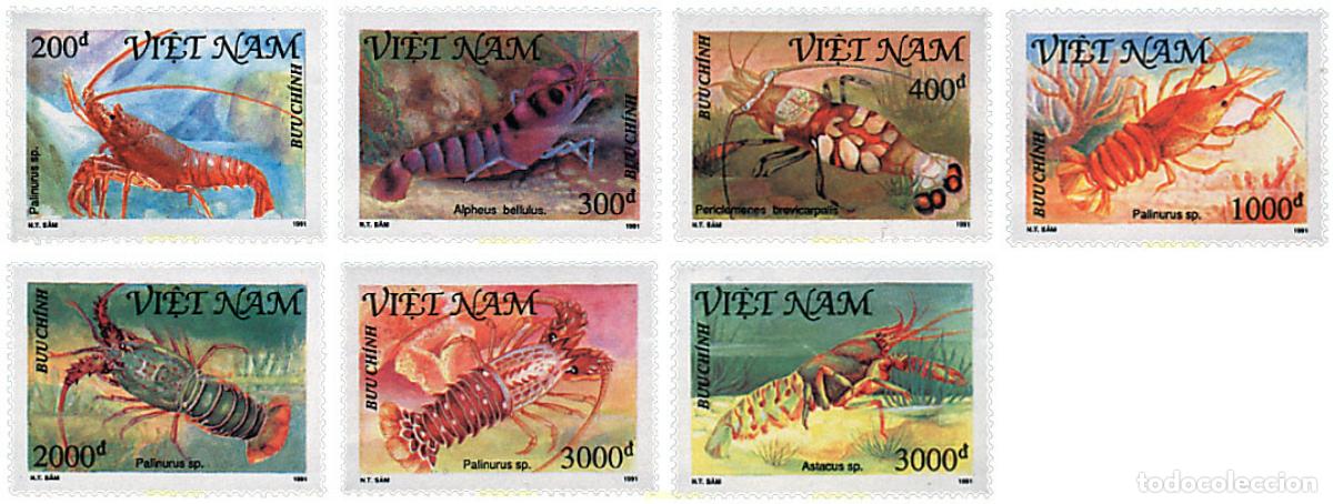 Briefmarken: 68559 MNH VIETNAM 1991 CRUSTACEOS
