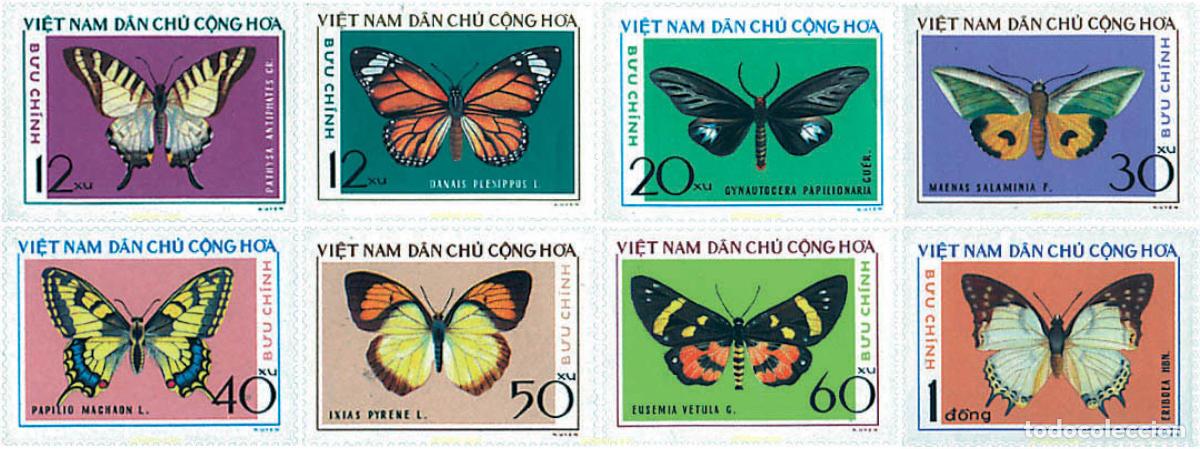 Sellos: 76804 MNH VIETNAM DEL NORTE 1976 MARIPOSAS