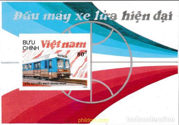 Sellos: 188195 MNH VIETNAM 1988 LOCOMOTORAS