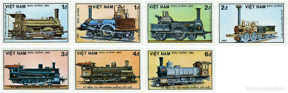 Sellos: 60029 MNH VIETNAM 1985 150 ANIVERSARIO DE LOS FERROCARRILES ALEMANES