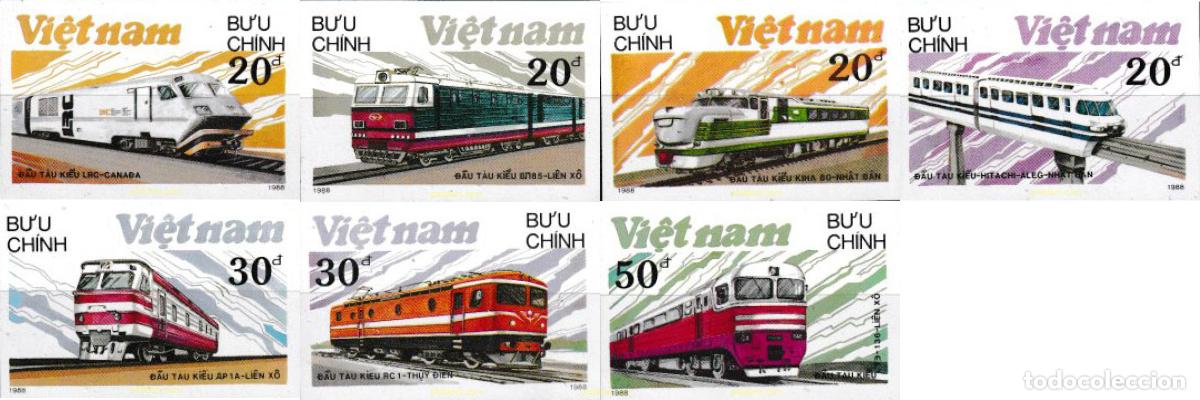 Sellos: 601950 MNH VIETNAM 1988 LOCOMOTORAS