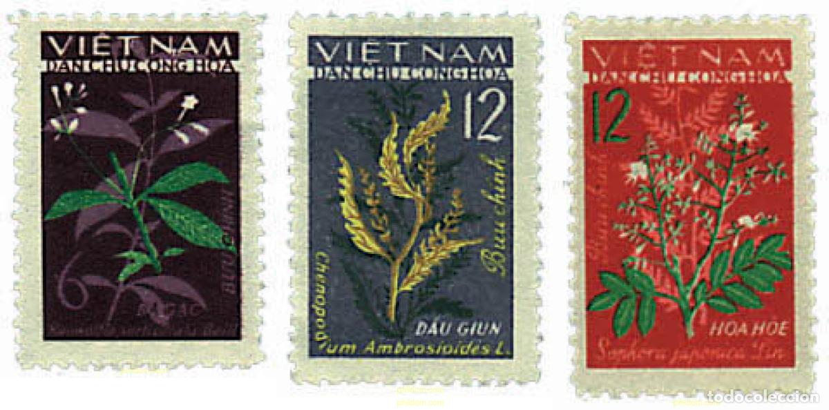 Sellos: 326864 MNH VIETNAM DEL NORTE 1963 PLANTAS MEDICINALES