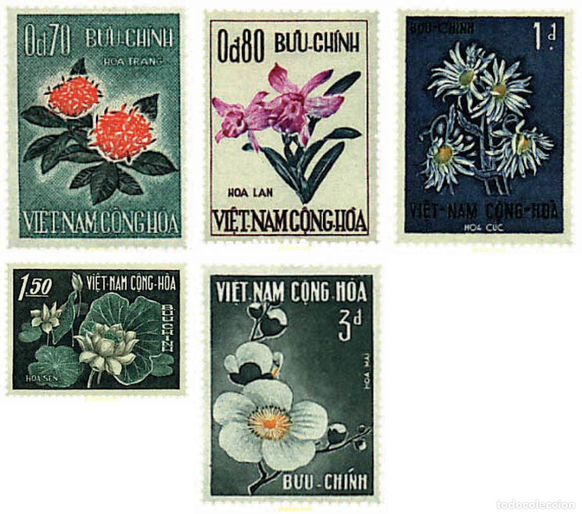 Sellos: 92913 MNH VIETNAM DEL SUR 1965 FLORES REGIONALES