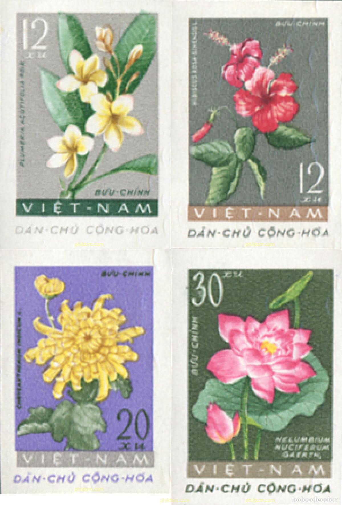 Sellos: 14100 MNH VIETNAM DEL NORTE 1962 FLORES