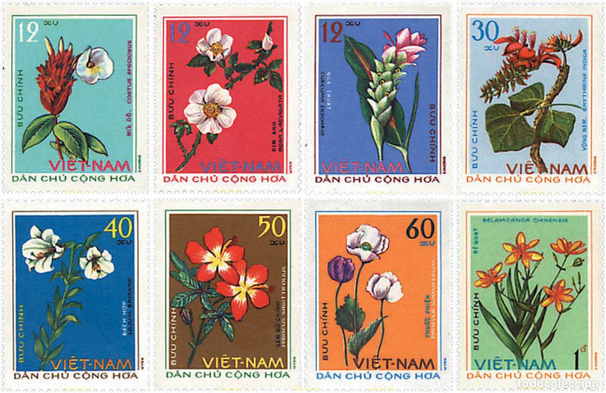 Sellos: 92903 MNH VIETNAM DEL NORTE 1975 FLORES