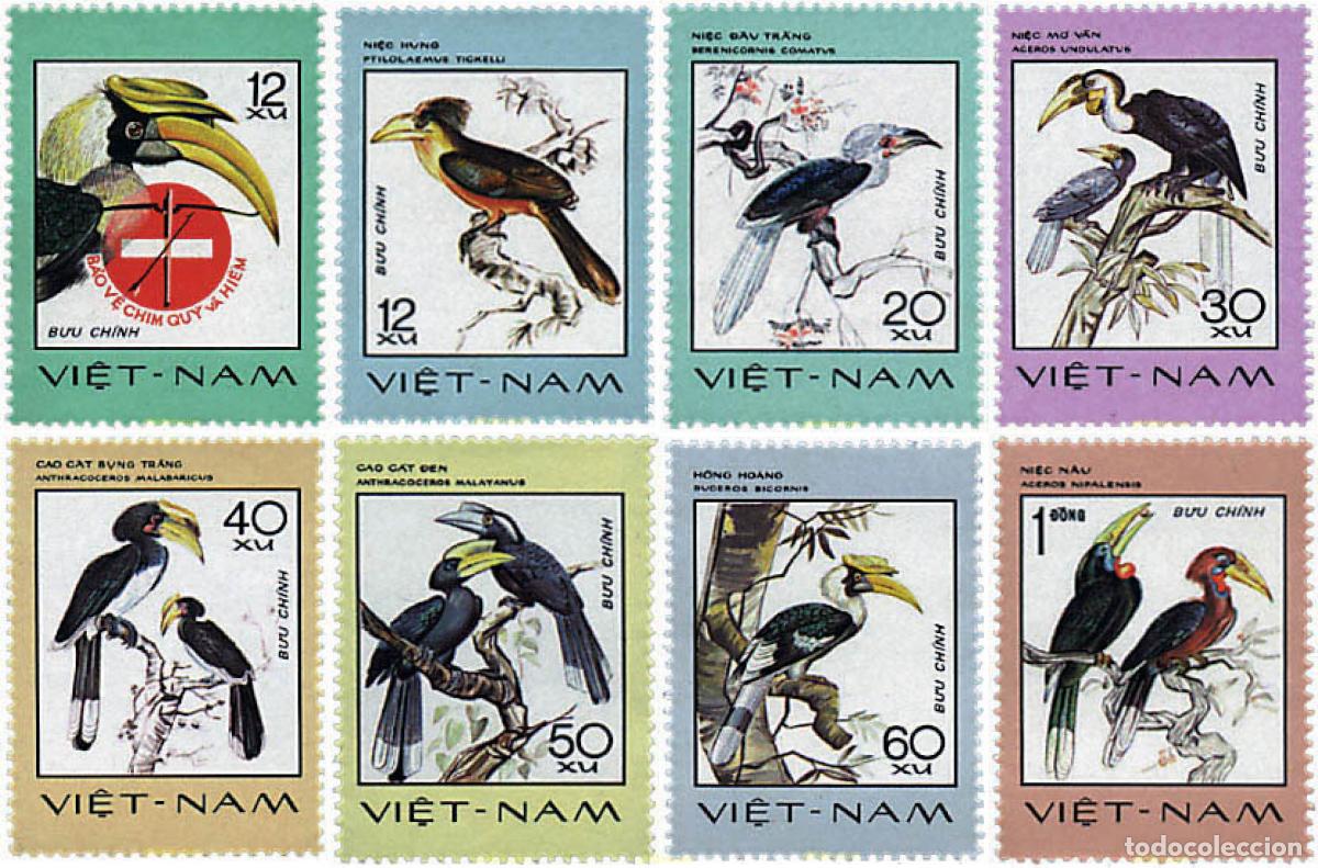 Sellos: 31865 MNH VIETNAM 1977 PROTECCION DE LAS AVES RARAS