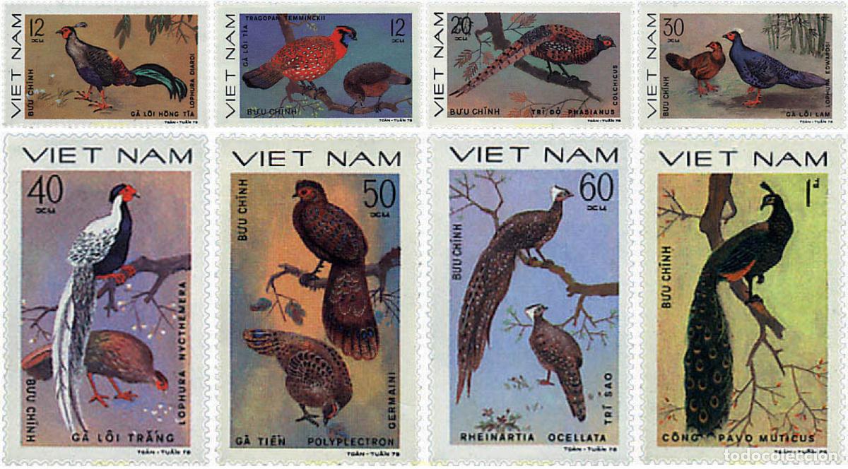 Sellos: 37084 MNH VIETNAM 1979 PAJAROS DE VISTOSO PLUMAJE