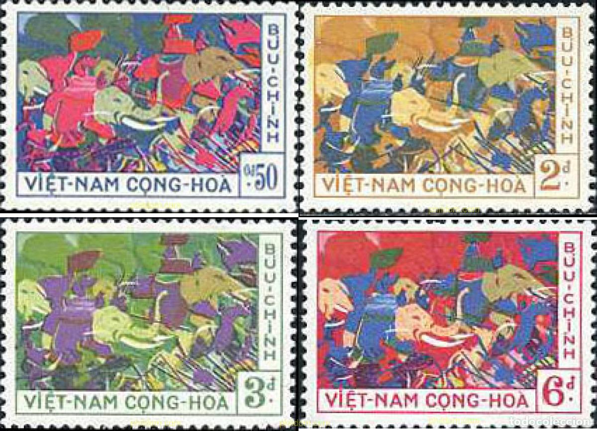 Selos: 54193 MNH VIETNAM DEL SUR 1959 ELEFANTES