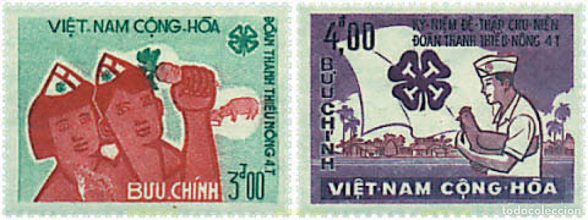 Sellos: 39035 MNH VIETNAM DEL SUR 1965 10 ANIVERSARIO DE LA ORGANIZACION DE JOVENES GRANJEROS