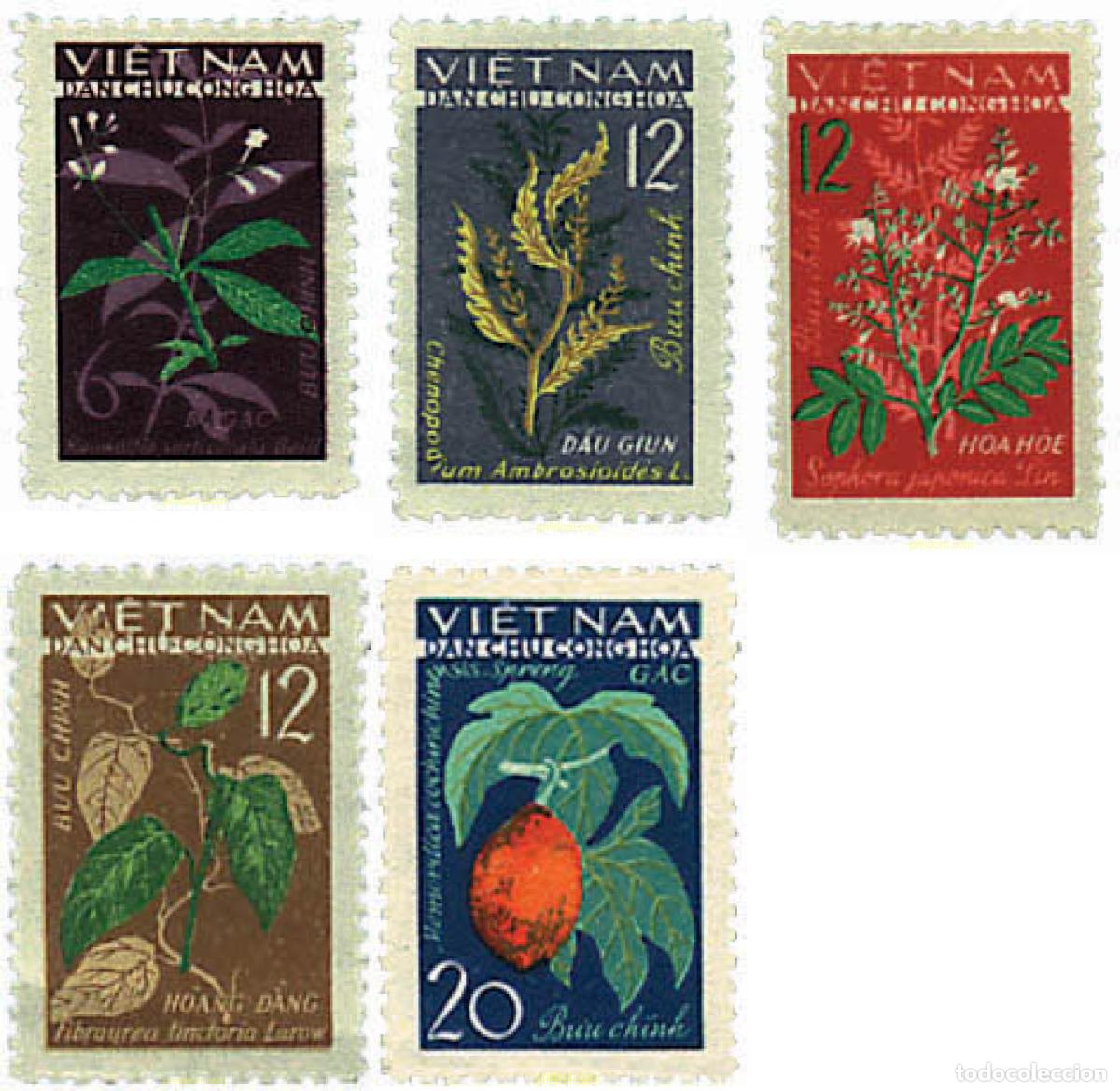 Sellos: 92879 MNH VIETNAM DEL NORTE 1963 PLANTAS MEDICINALES