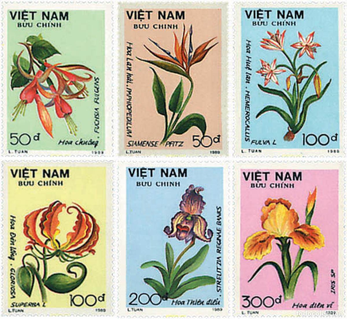 Sellos: 92835 MNH VIETNAM 1989 FLORES