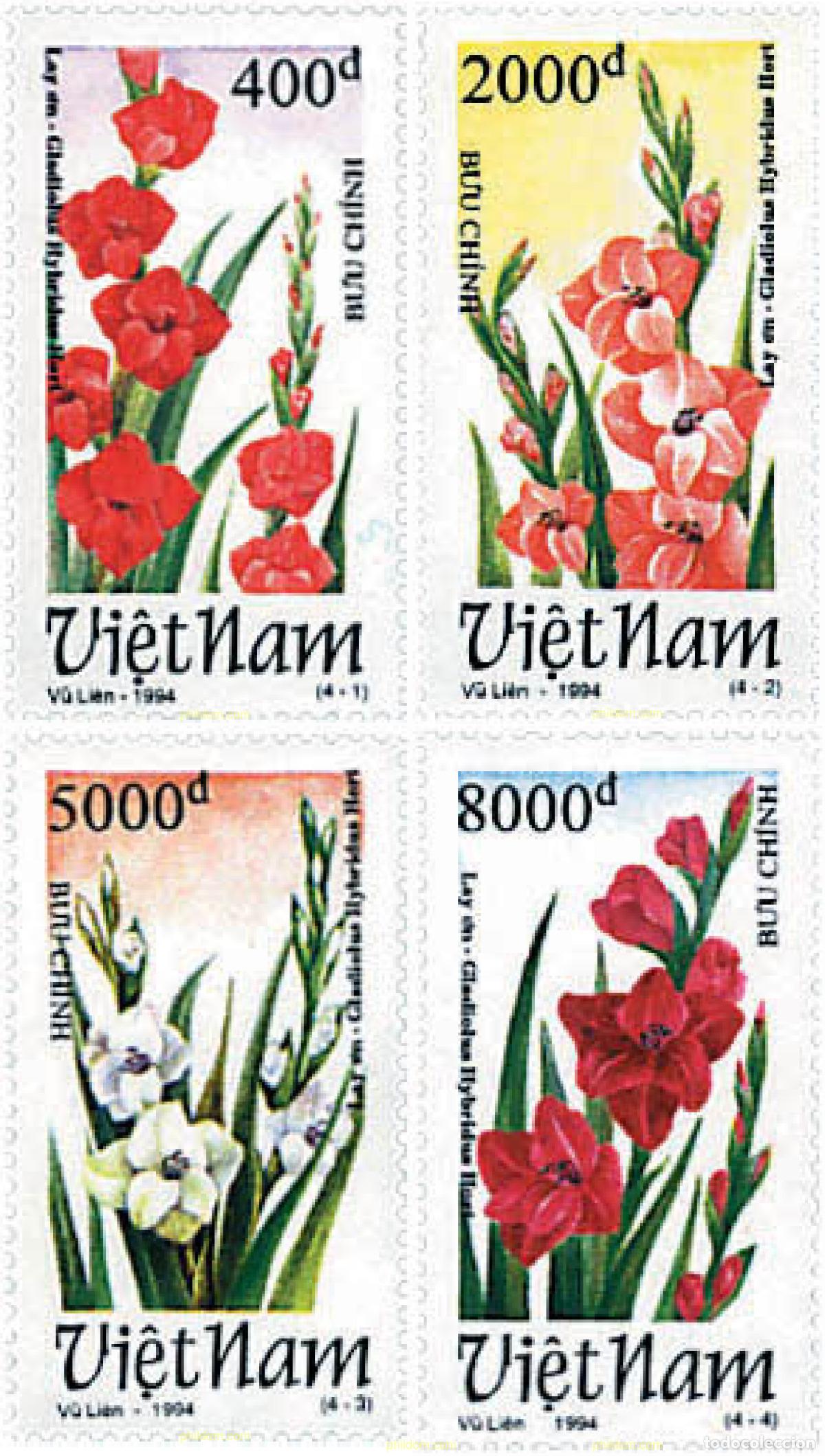 Sellos: 92840 MNH VIETNAM 1994 GLADIOLOS