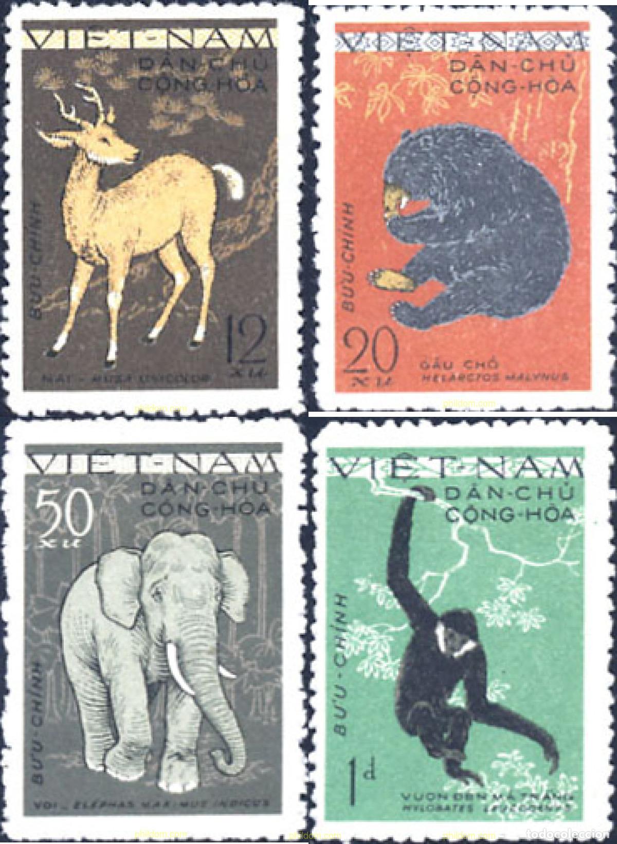 Sellos: 37678 MNH VIETNAM DEL NORTE 1961 FAUNA