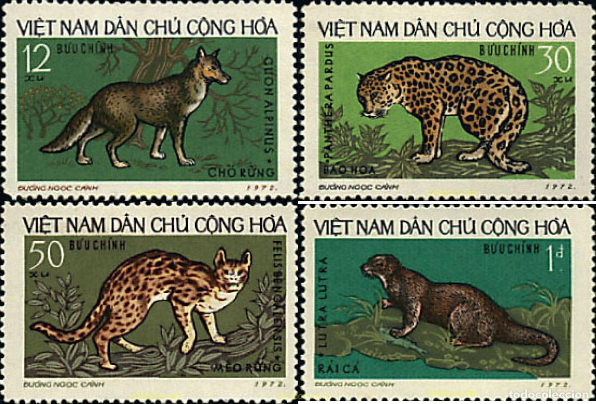 Sellos: 37710 MNH VIETNAM DEL NORTE 1973 FAUNA SALVAJE