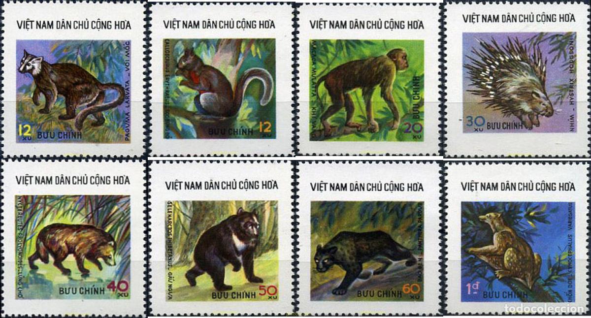 Sellos: 37718 MNH VIETNAM DEL NORTE 1976 FAUNA SALVAJE