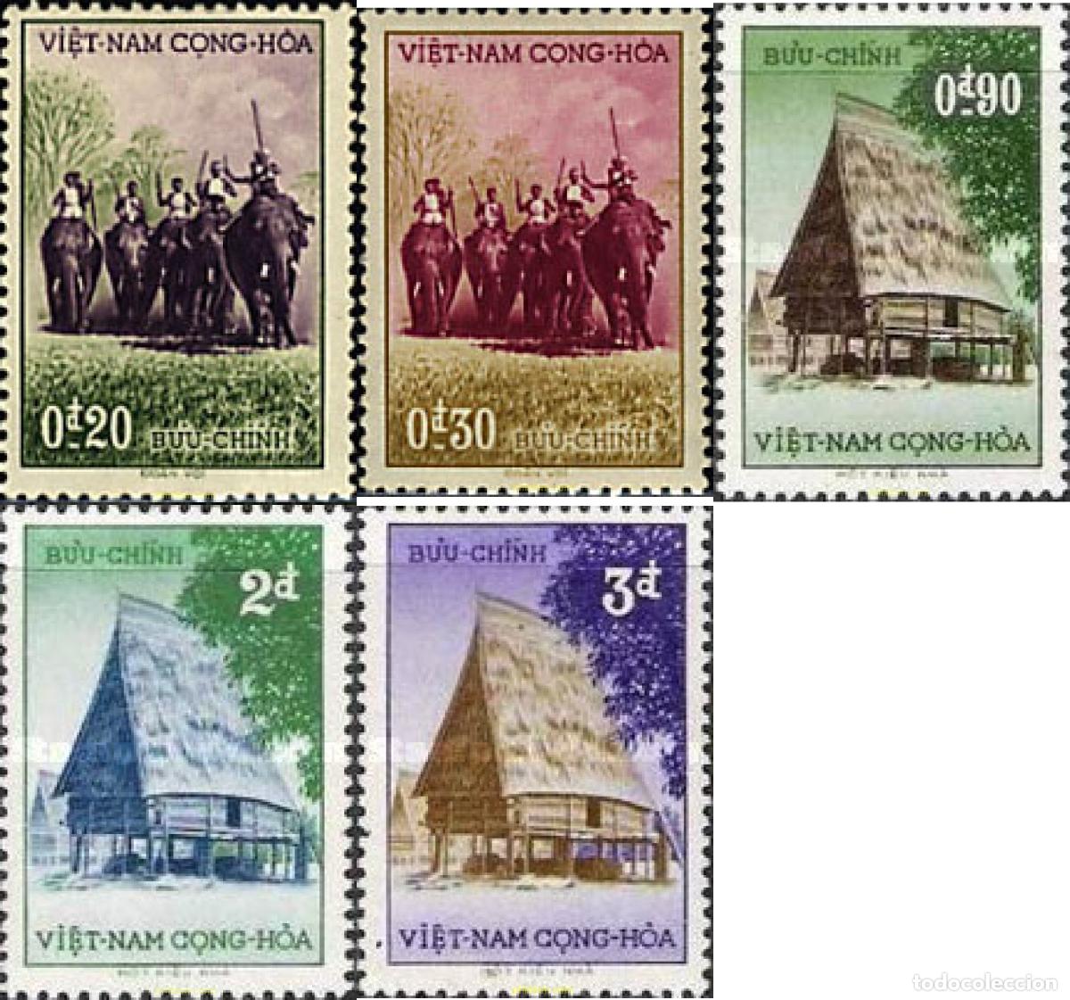 Sellos: 40263 MNH VIETNAM DEL SUR 1957 ELEFANTES