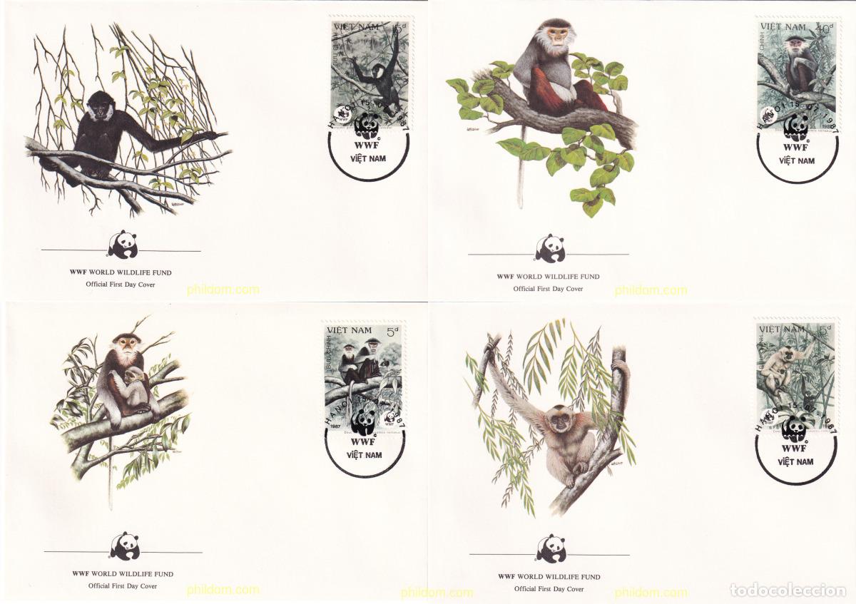Sellos: 23117 MNH VIETNAM 1987 GIBON NEGRO, LANGUR DE DOUC